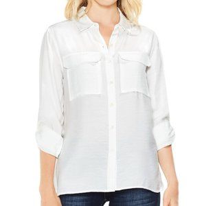 NEW Vince Camuto Abree Utility Style Blouse, Button Down Workwear, Medium